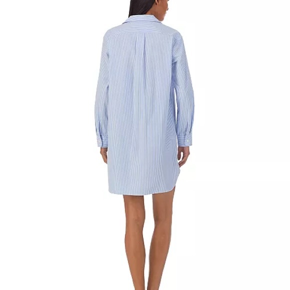 Lauren Ralph Lauren striped cotton poplin sleep shirt, Size 2X, 100% Cotton - Picture 2 of 16